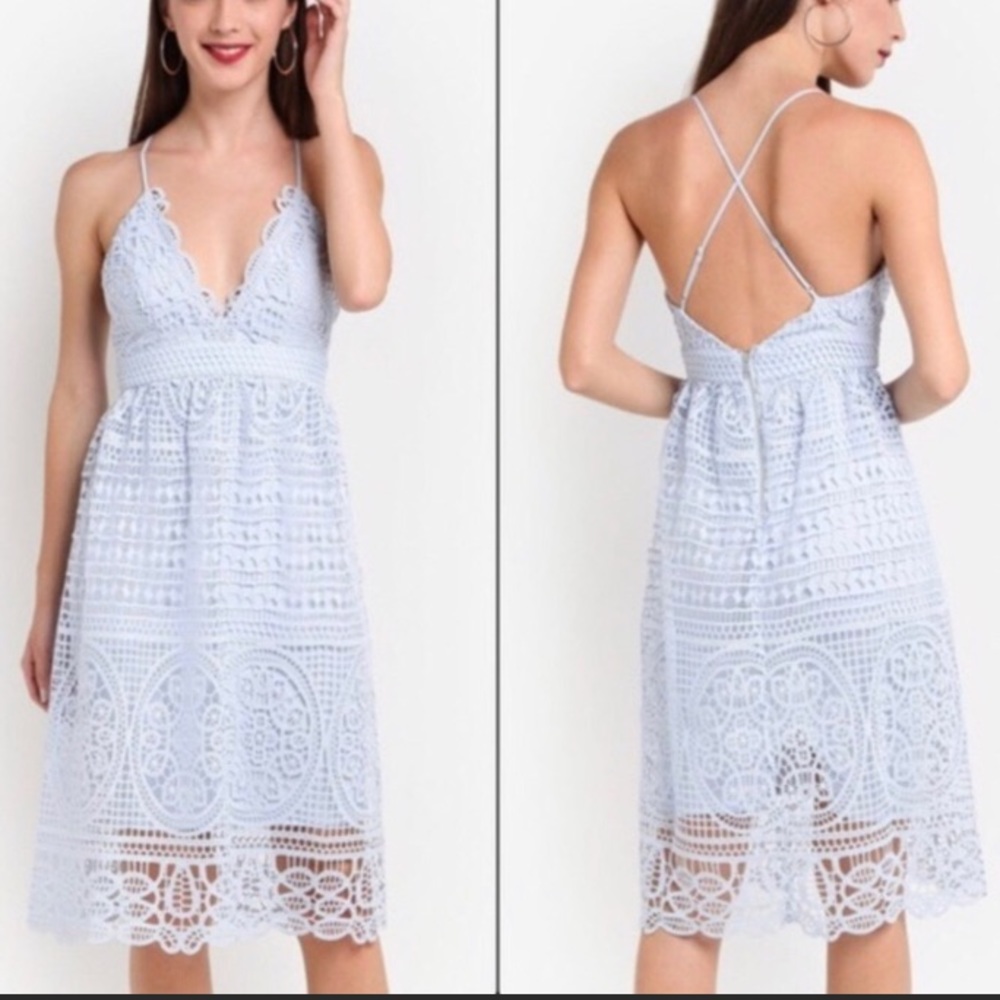 Bardot Powder Blue Lace Dress
